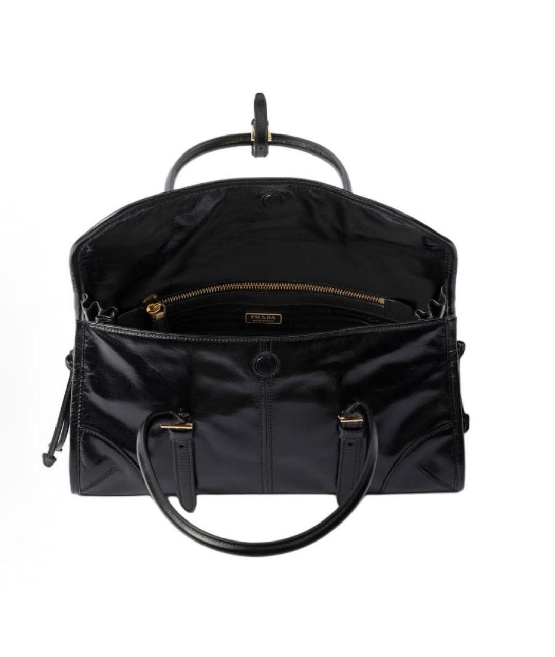 PRADA Черная сумка через плечо из лакированной кожи, фото 4