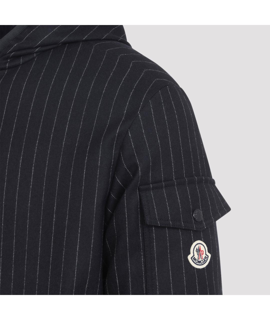 MONCLER Темно-синий шерстяной пуховик, фото 6