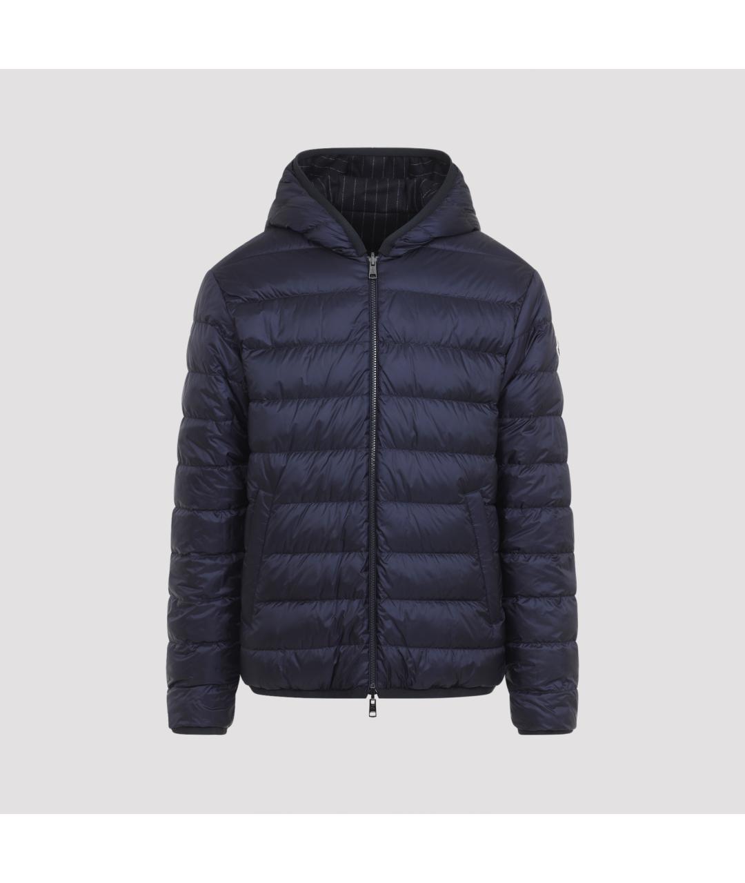 MONCLER Темно-синий шерстяной пуховик, фото 4