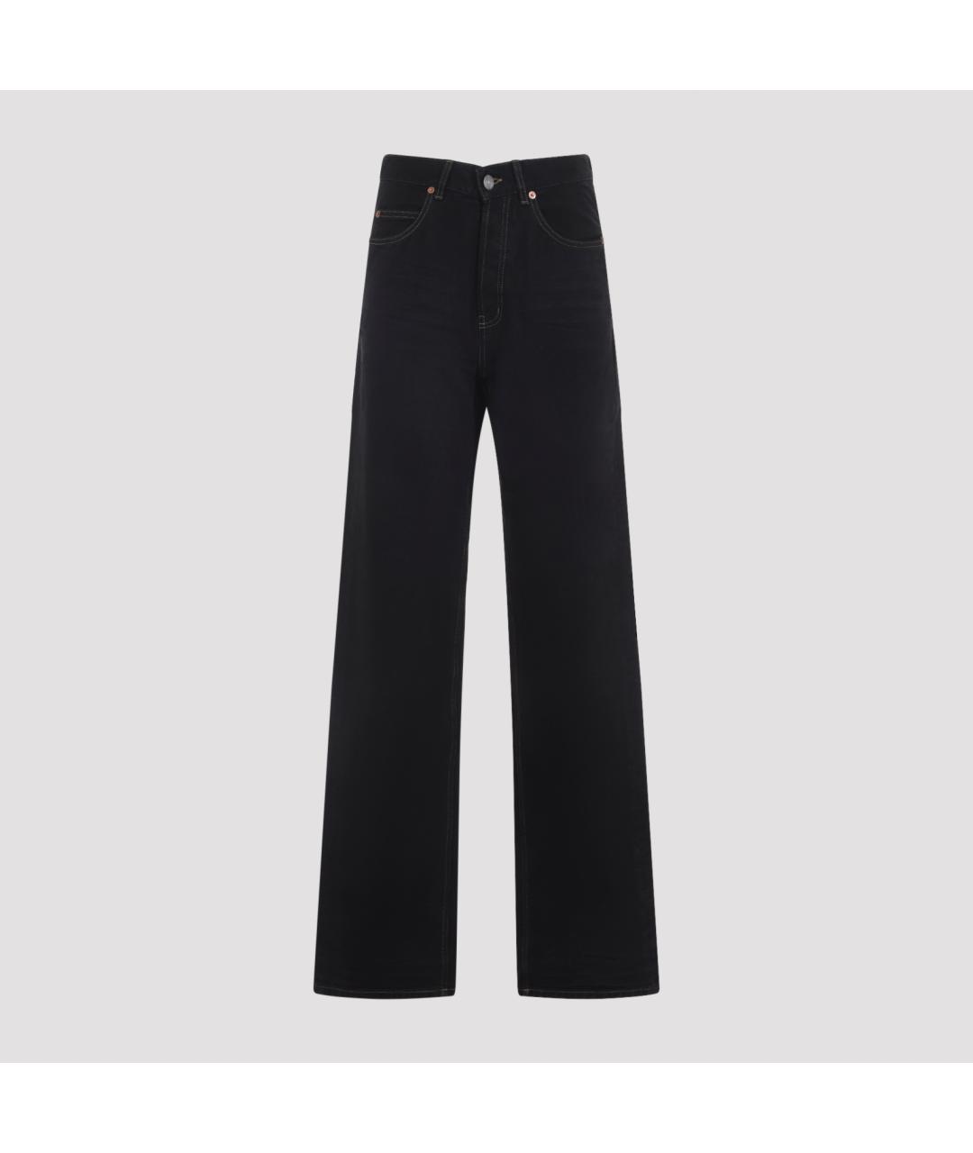 SAINT LAURENT Черные хлопковые прямые джинсы, фото 2
