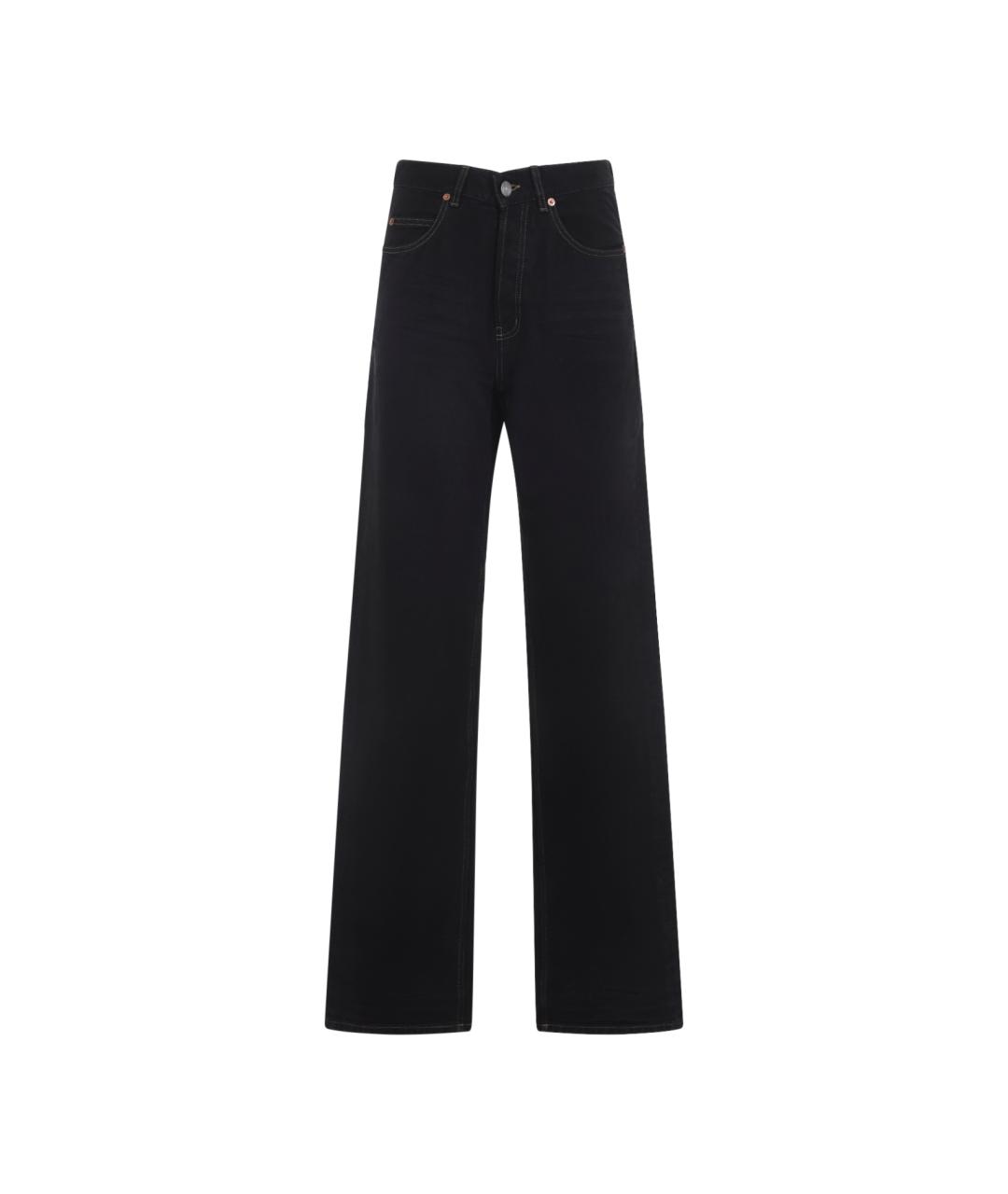 SAINT LAURENT Черные хлопковые прямые джинсы, фото 1