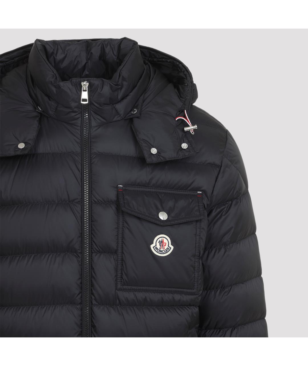 MONCLER Черный полиамидовый пуховик, фото 4