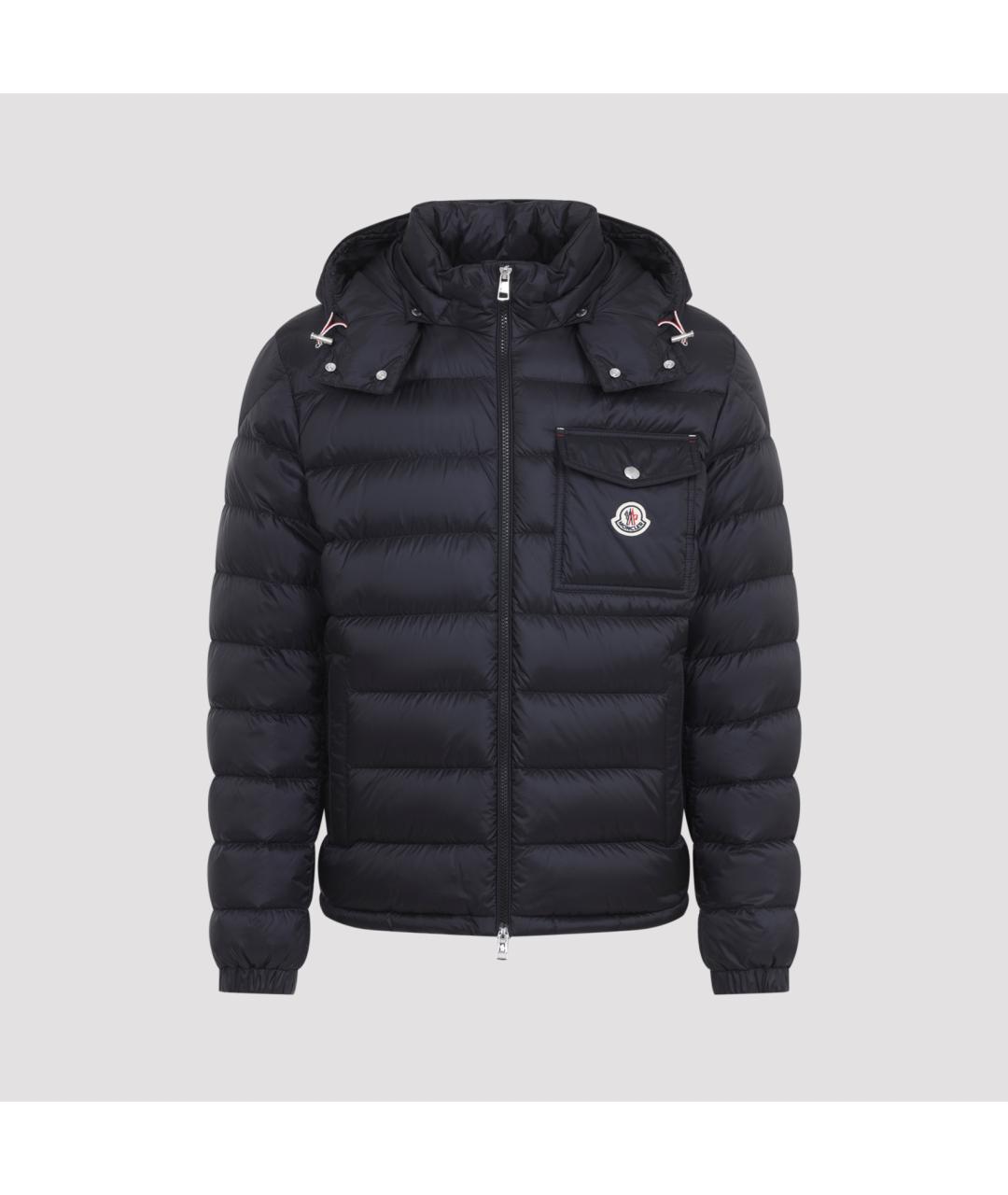 MONCLER Черный полиамидовый пуховик, фото 2