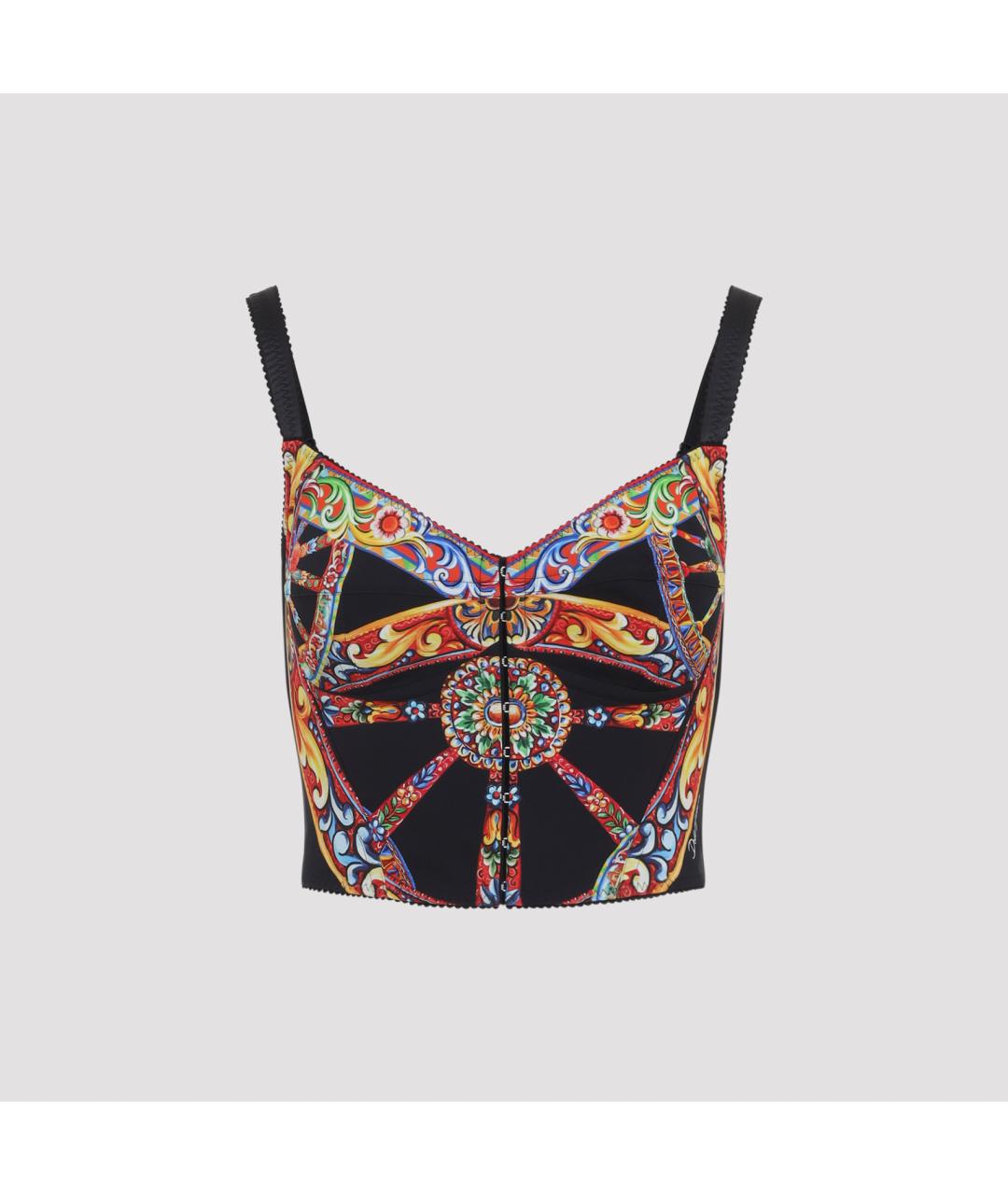 DOLCE&GABBANA Мульти шелковая майка, фото 2