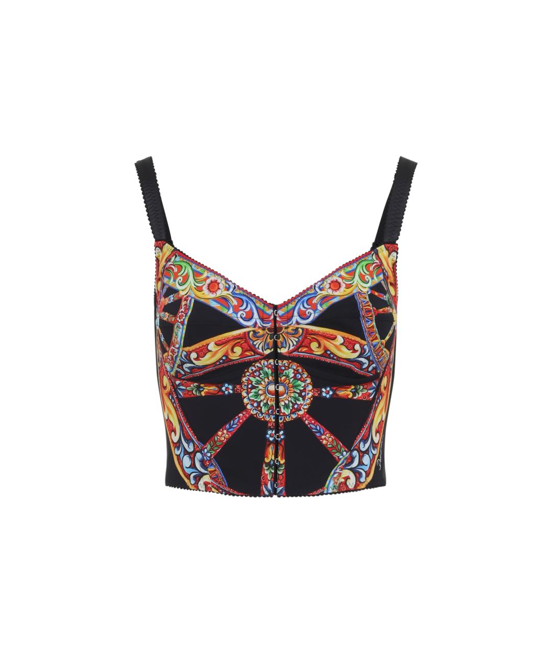 DOLCE&GABBANA Мульти шелковая майка, фото 1