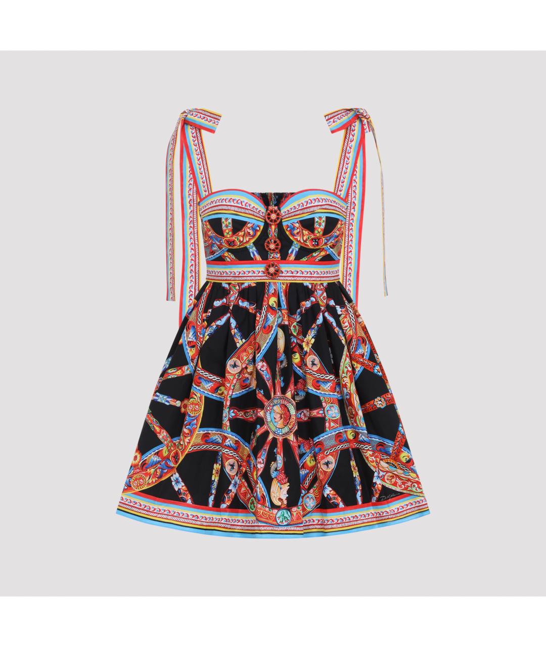 DOLCE&GABBANA Мульти хлопковое коктейльное платье, фото 2