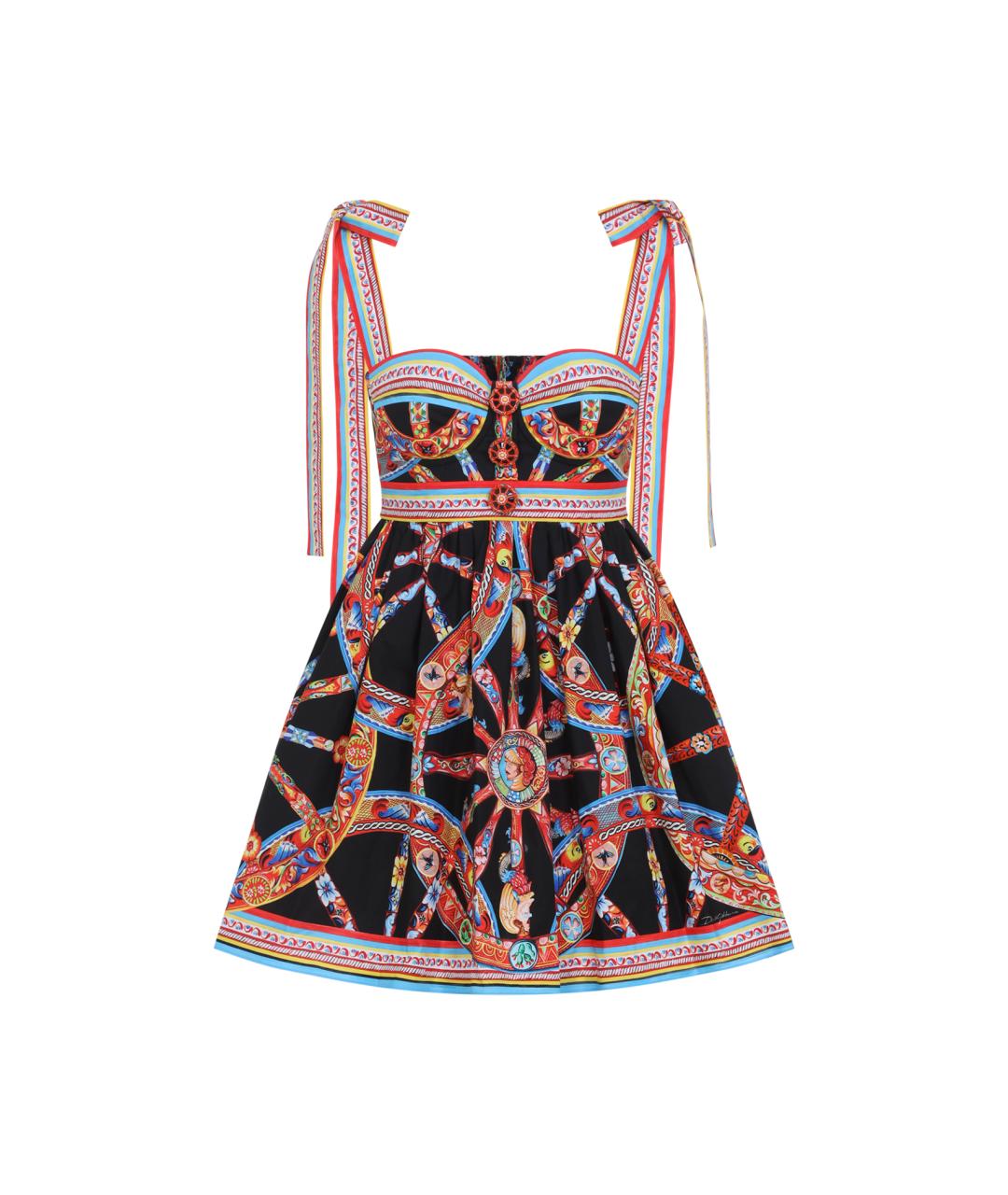 DOLCE&GABBANA Мульти хлопковое коктейльное платье, фото 1