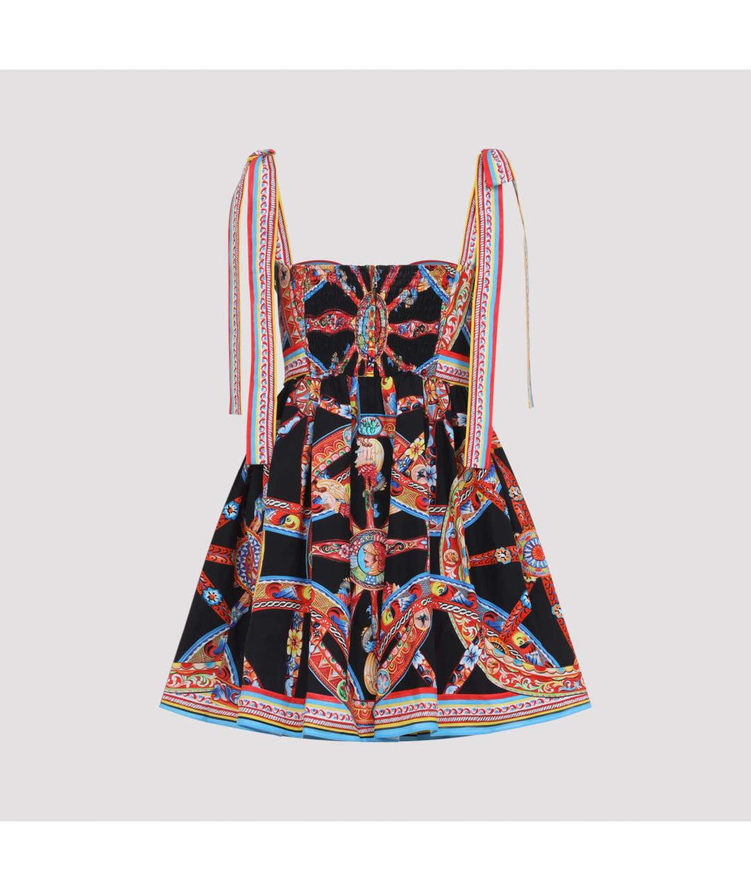 DOLCE&GABBANA Мульти хлопковое коктейльное платье, фото 3