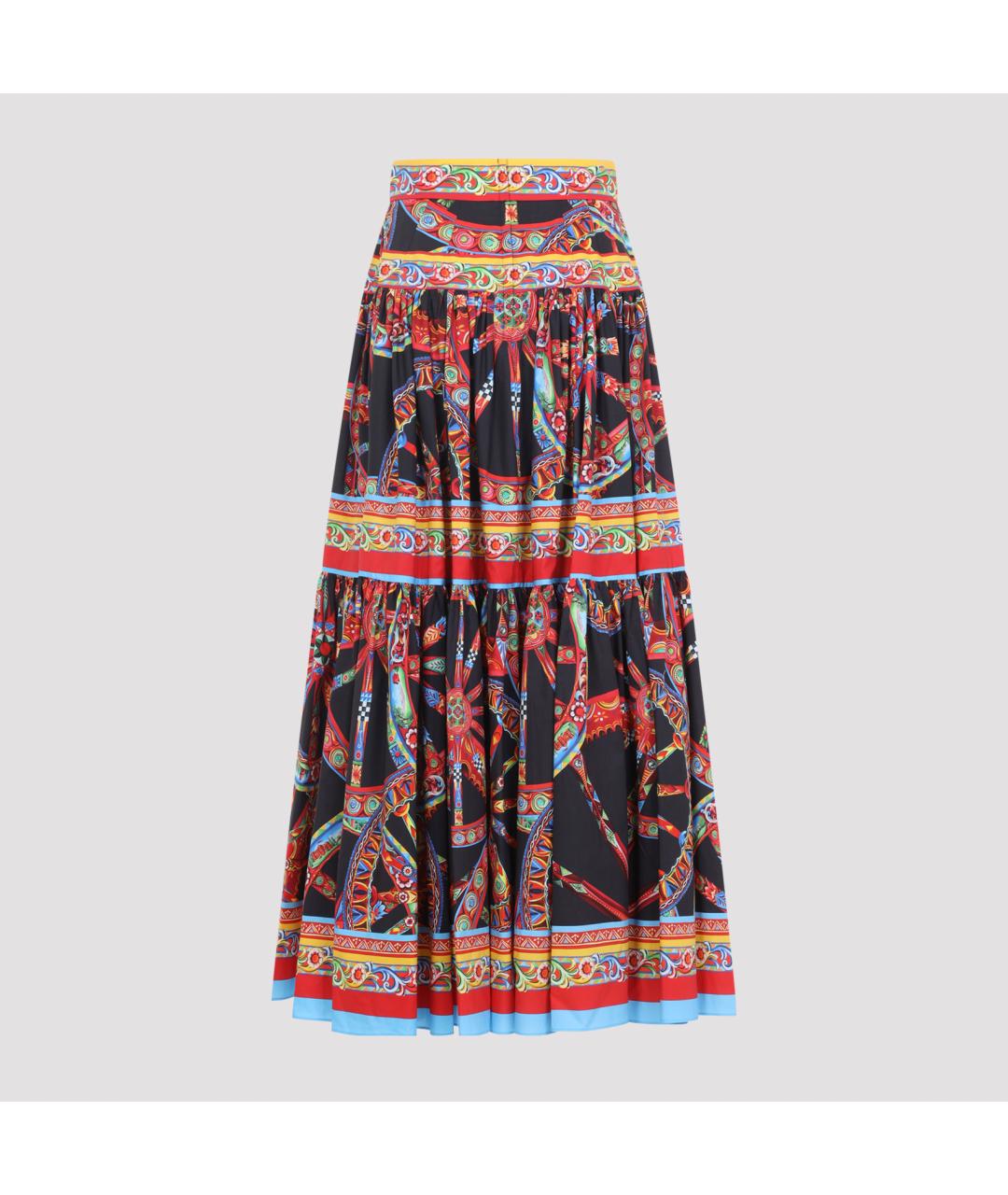 DOLCE&GABBANA Мульти хлопковая юбка макси, фото 3