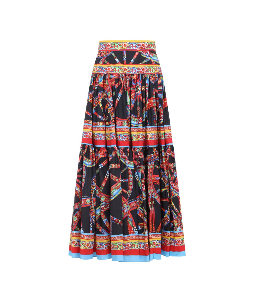 DOLCE&GABBANA Мульти хлопковая юбка макси, фото 1