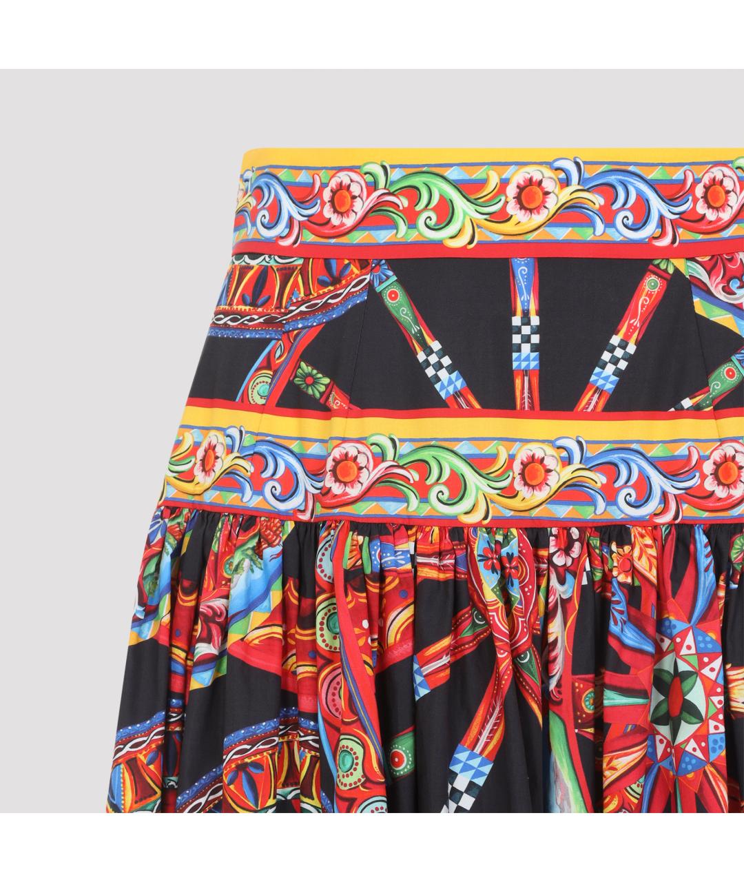 DOLCE&GABBANA Мульти хлопковая юбка макси, фото 4
