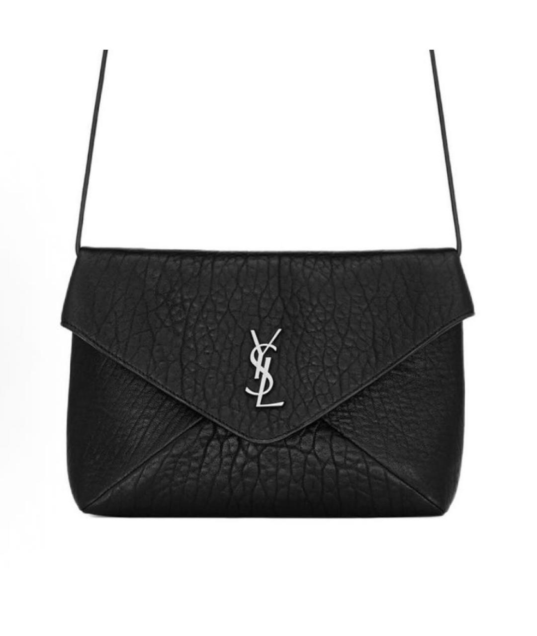 SAINT LAURENT Черная кожаная сумка через плечо, фото 1