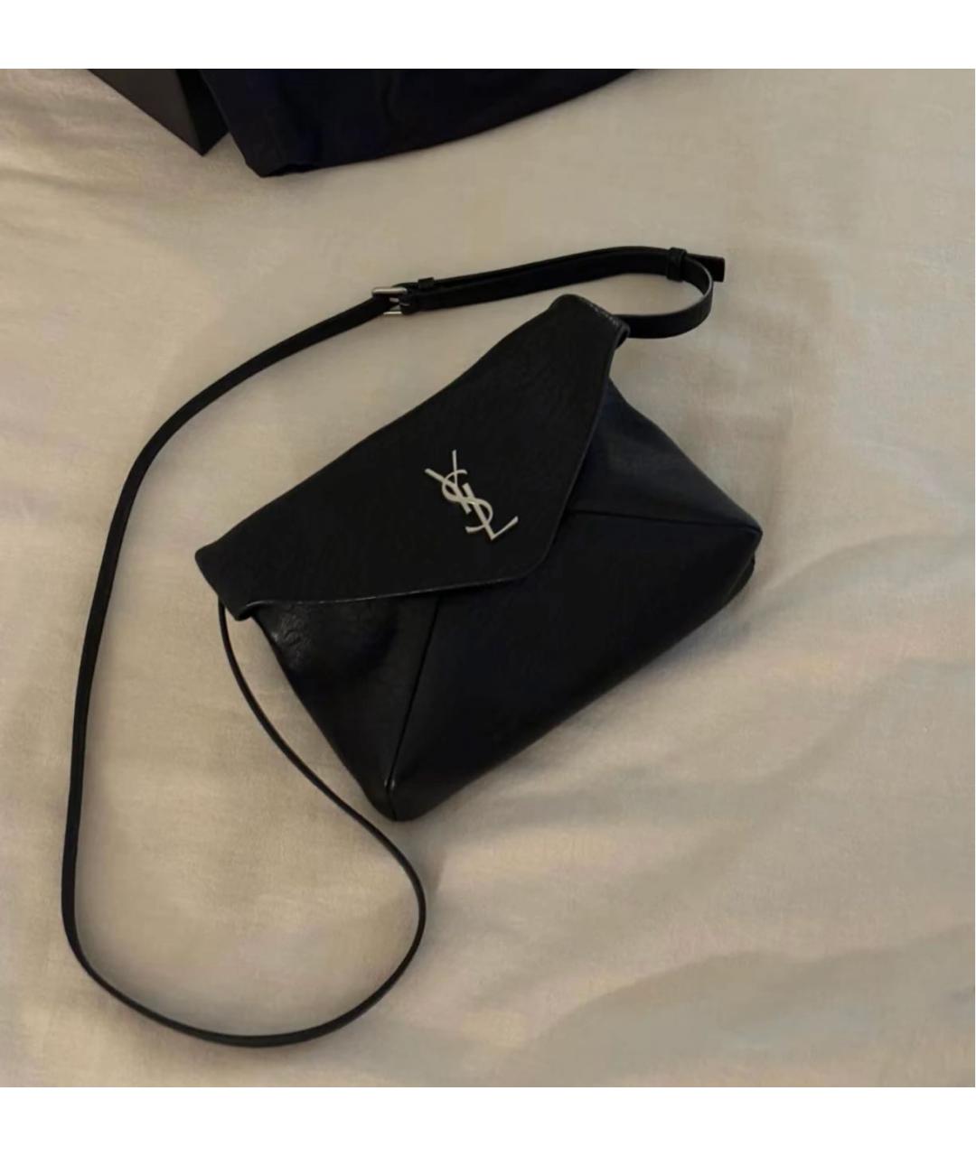 SAINT LAURENT Черная кожаная сумка через плечо, фото 8