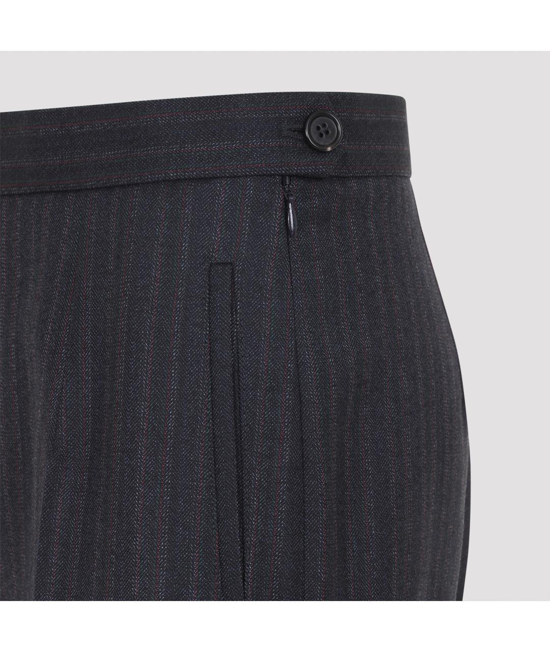 JIL SANDER Мульти шерстяные прямые брюки, фото 4
