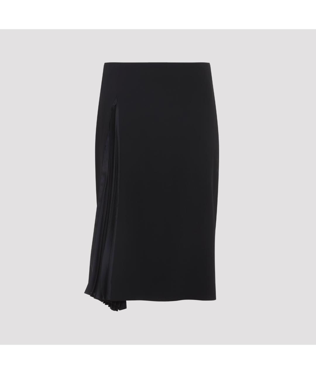 JIL SANDER Черная шерстяная юбка миди, фото 2