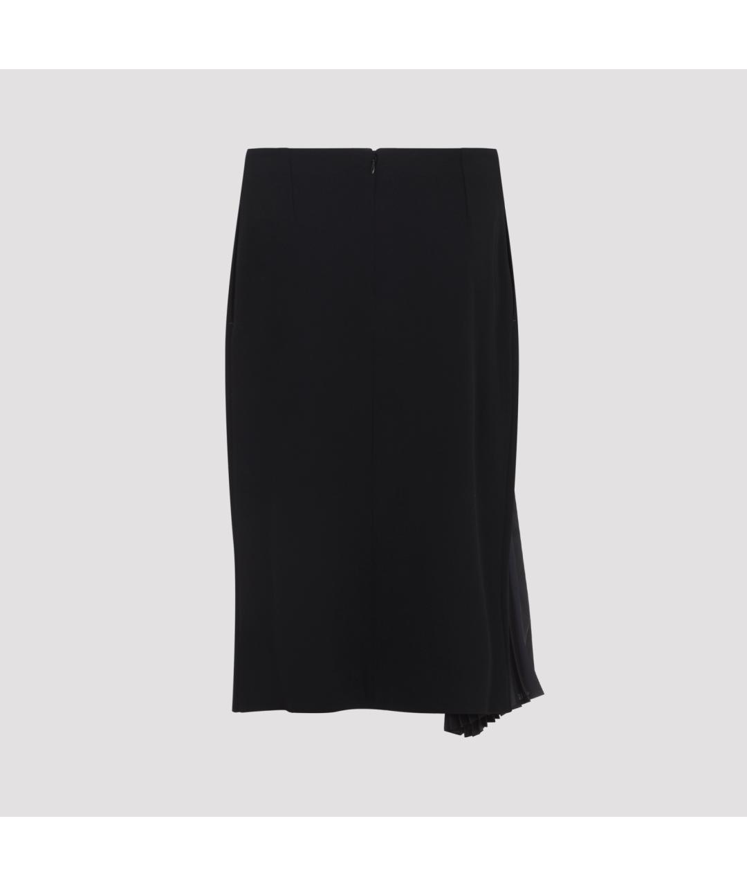 JIL SANDER Черная шерстяная юбка миди, фото 3