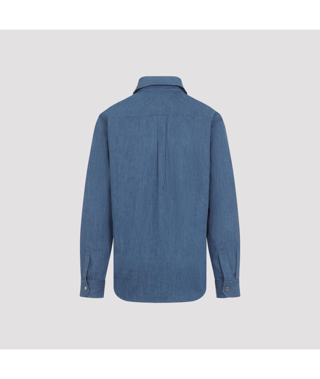 PAUL SMITH Синяя хлопковая кэжуал рубашка, фото 3