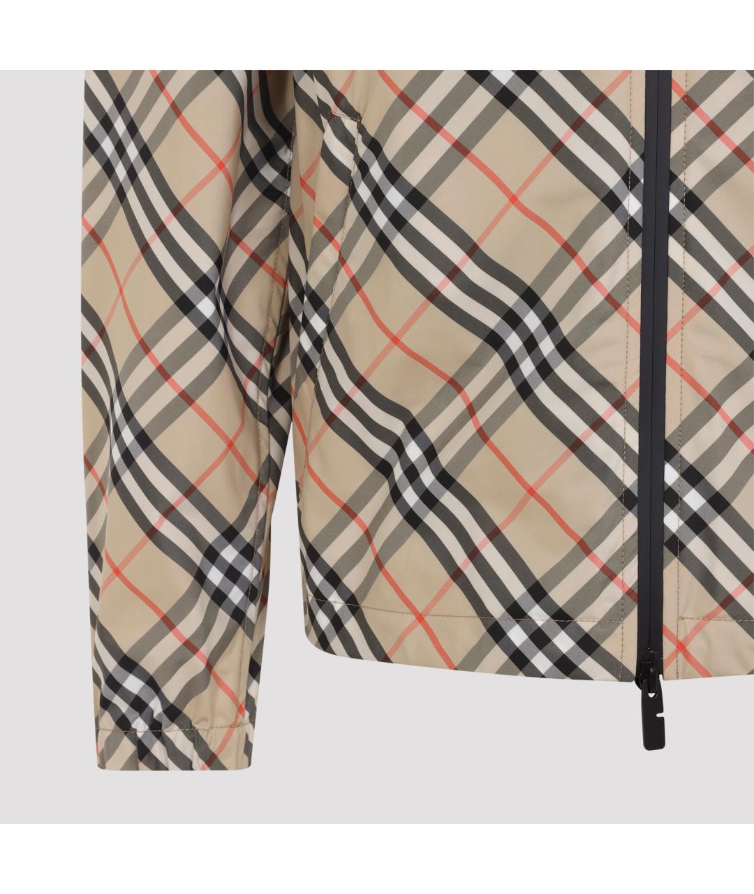 BURBERRY Бежевая полиэстеровая куртка, фото 4
