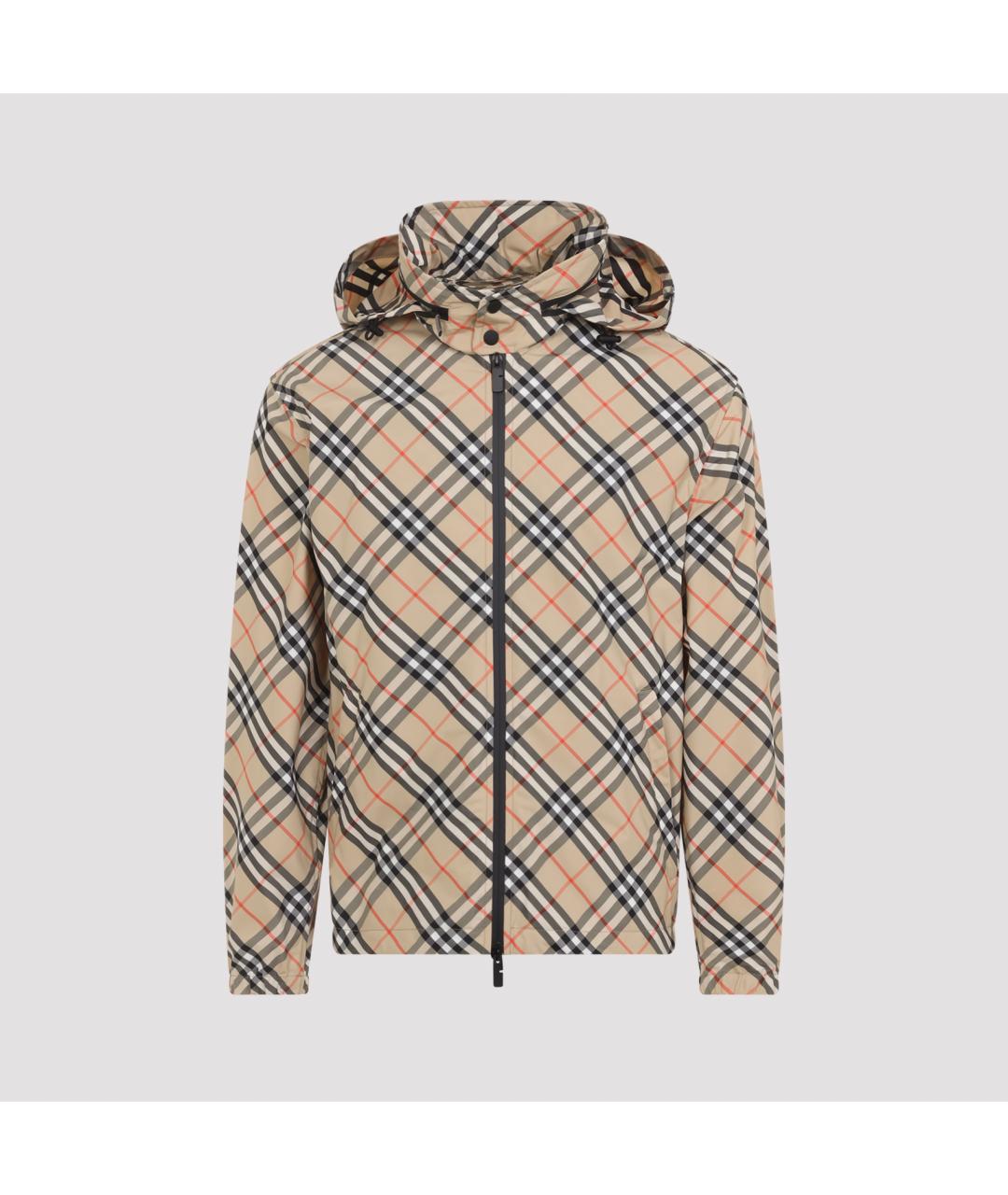 BURBERRY Бежевая полиэстеровая куртка, фото 2