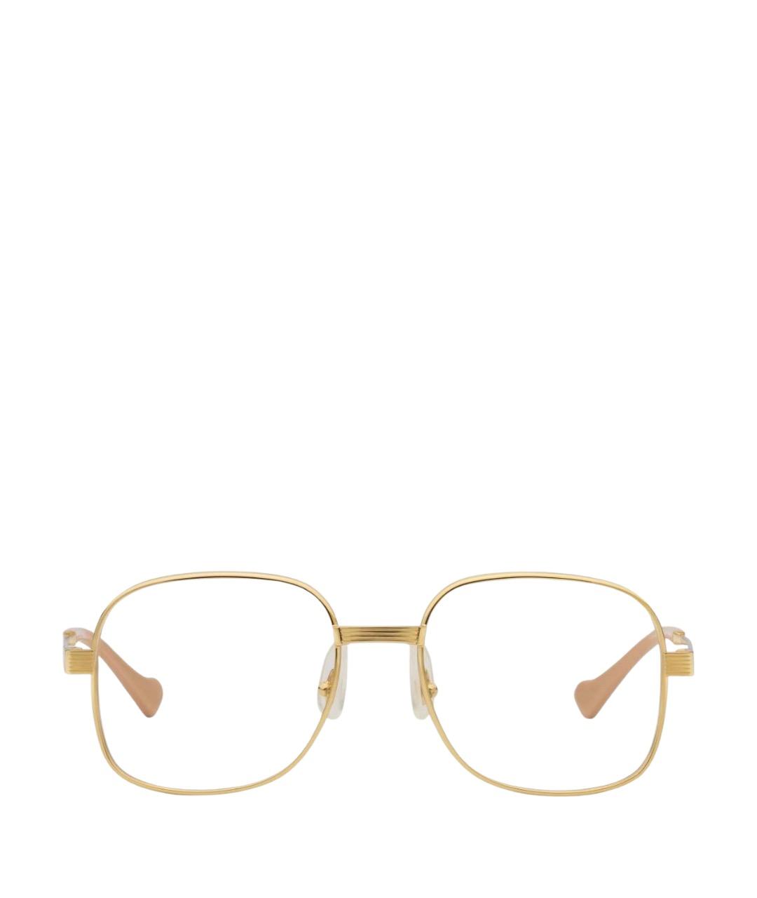 GUCCI Золотые металлические солнцезащитные очки, фото 1