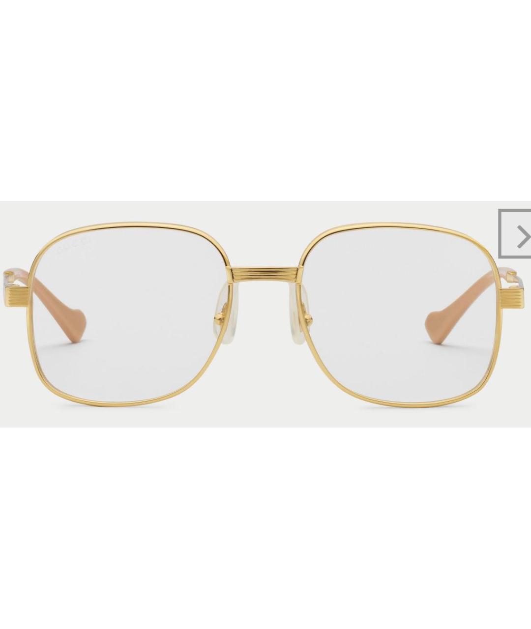GUCCI Золотые металлические солнцезащитные очки, фото 7