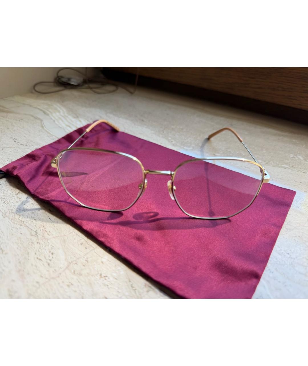 GUCCI Золотые металлические солнцезащитные очки, фото 3