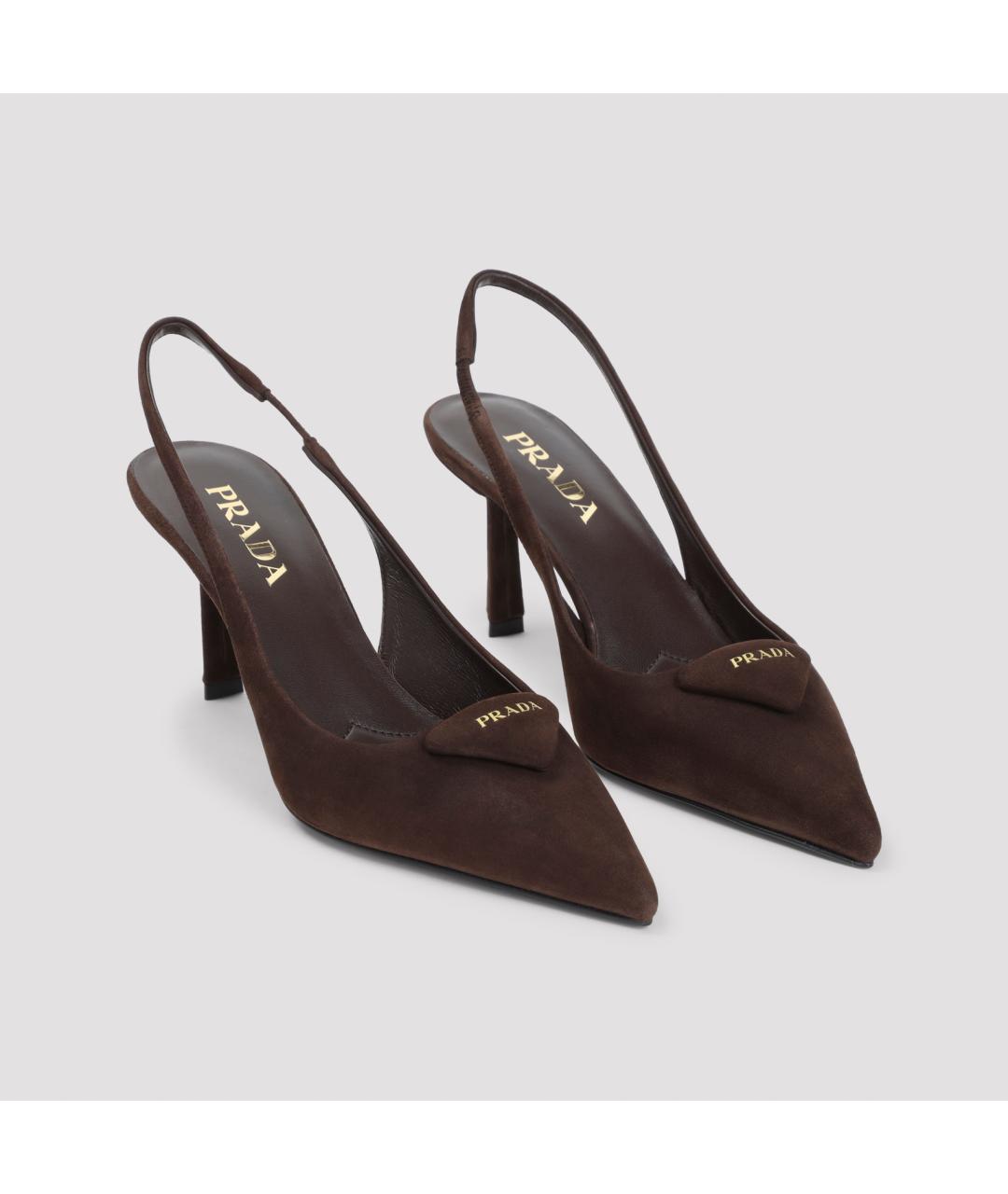 PRADA Коричневые замшевые туфли, фото 4