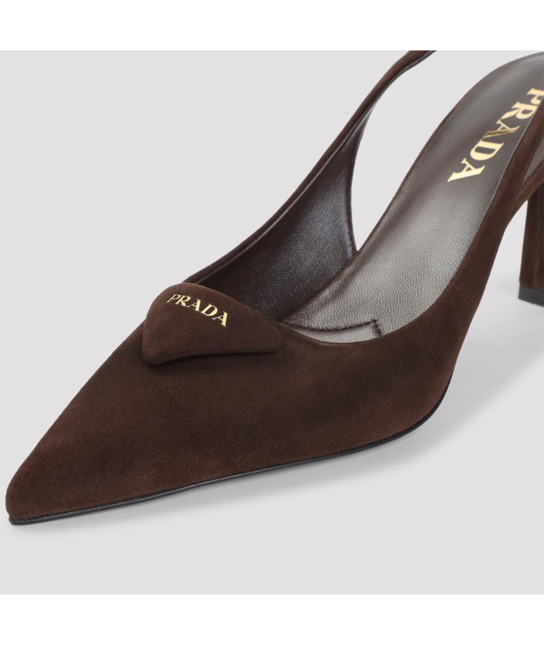 PRADA Коричневые замшевые туфли, фото 5
