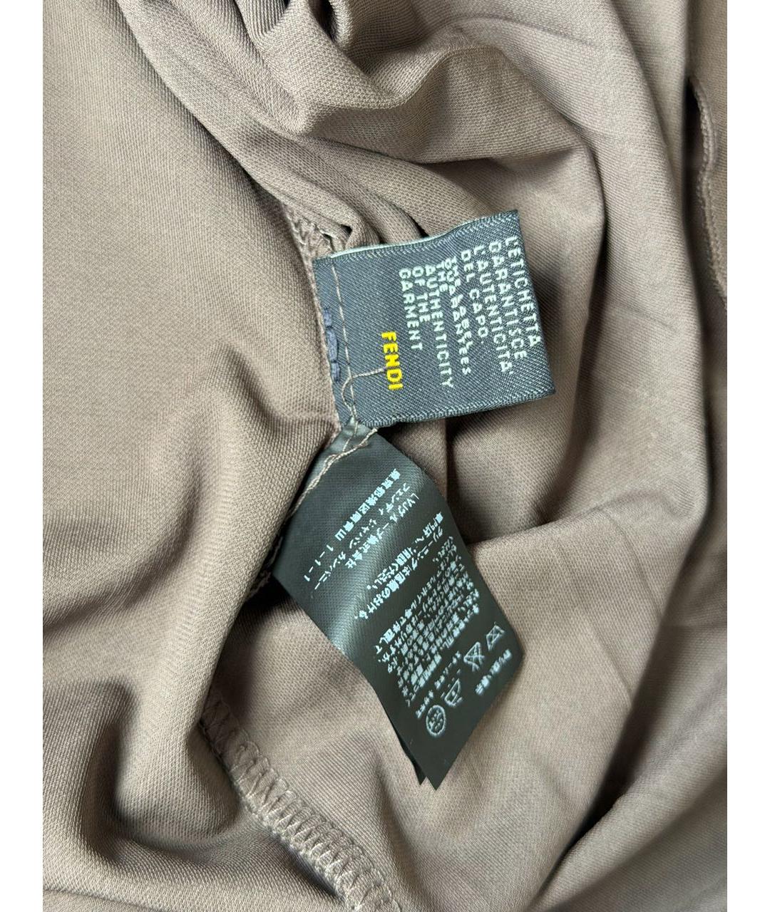 FENDI Коричневое вискозное повседневное платье, фото 5