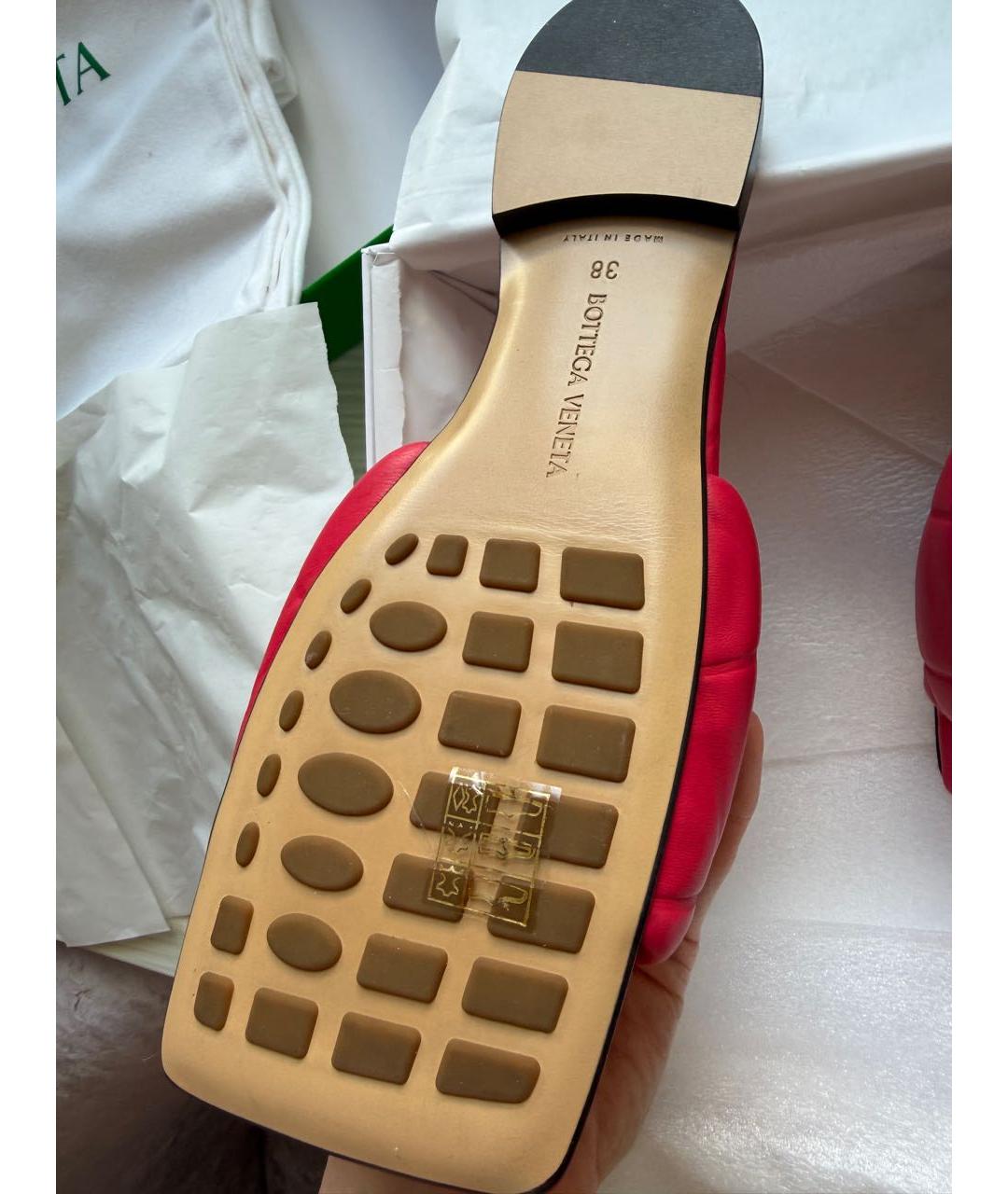 BOTTEGA VENETA Розовые кожаные сабо, фото 5