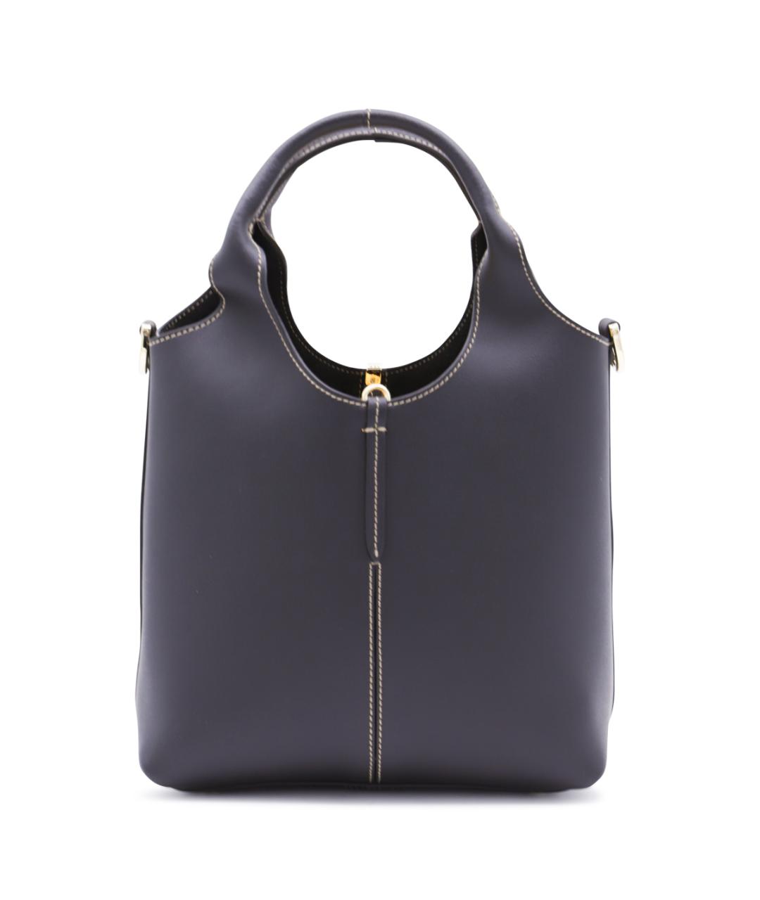 TOD'S Черная кожаная сумка тоут, фото 3