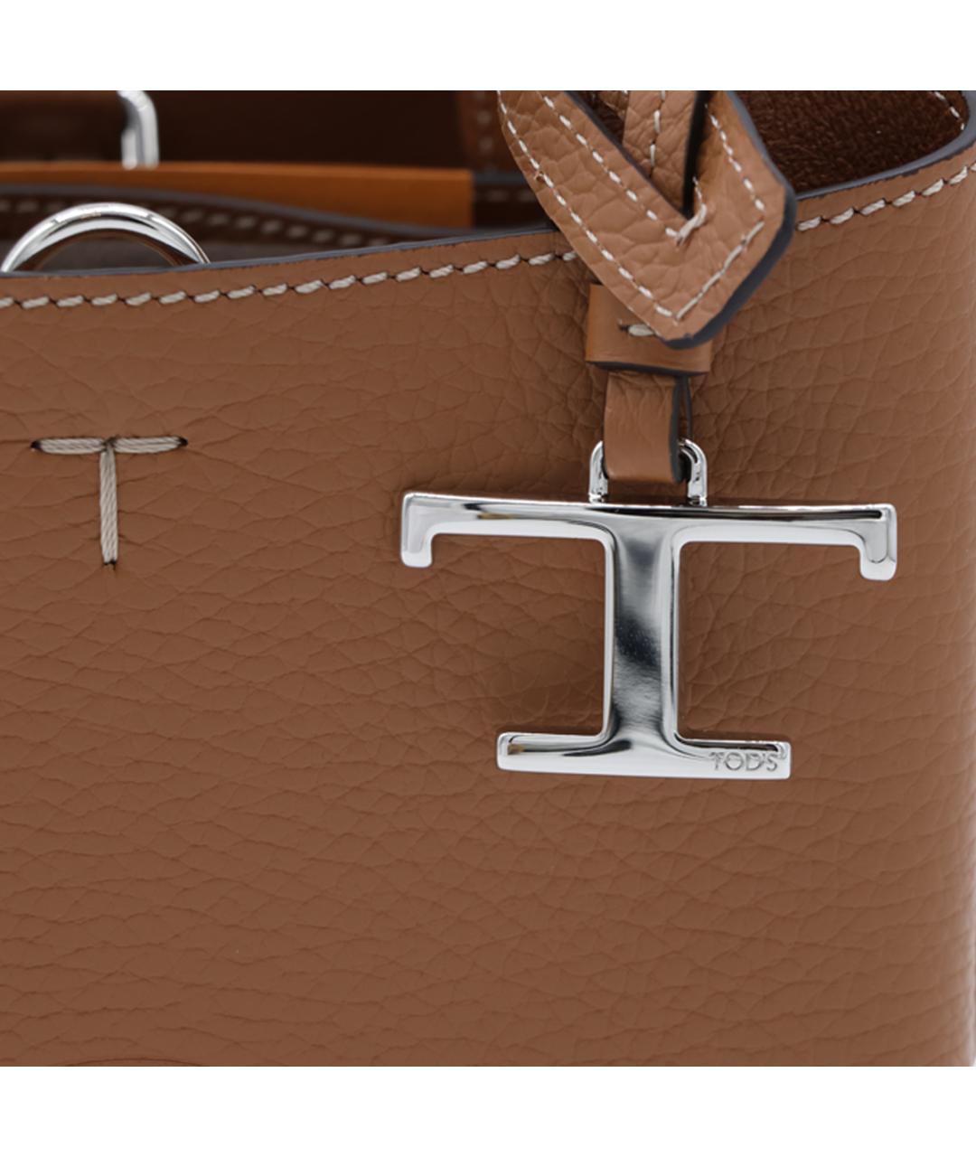 TOD'S Коричневая кожаная сумка тоут, фото 8