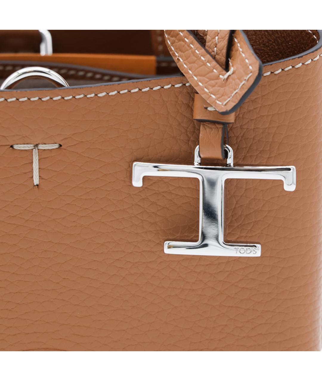 TOD'S Коричневая кожаная сумка тоут, фото 7
