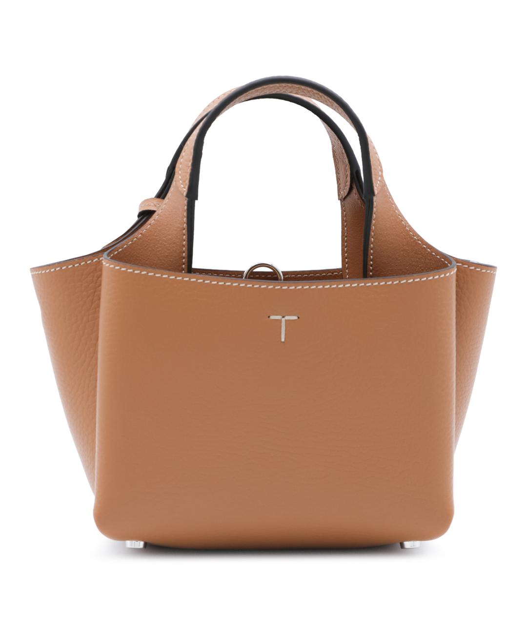 TOD'S Коричневая кожаная сумка тоут, фото 5
