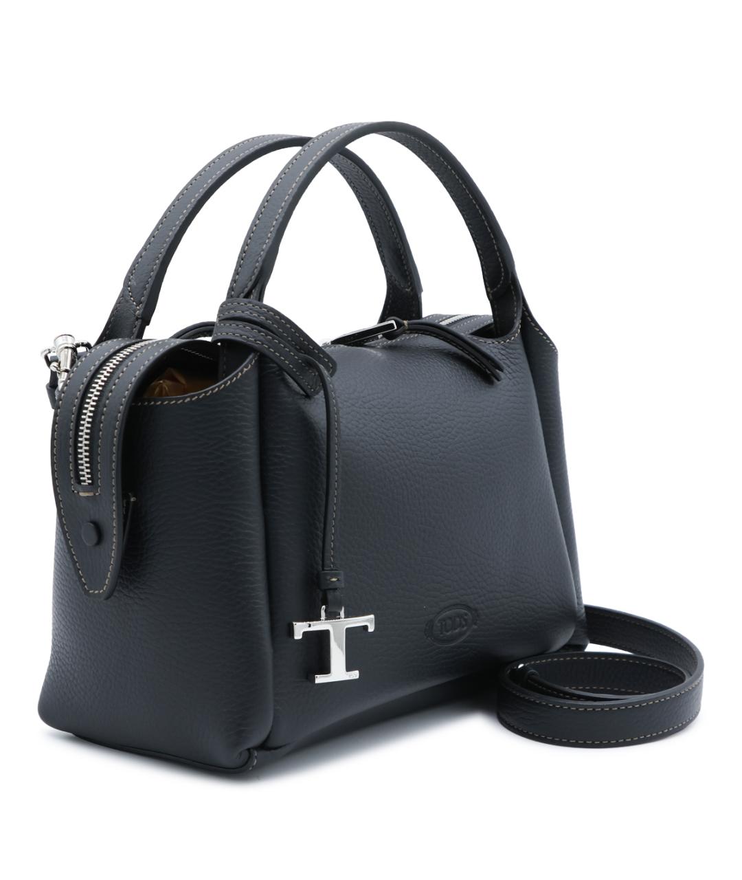 TOD'S Черная кожаная сумка тоут, фото 2