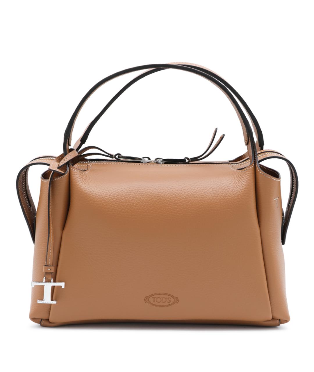 TOD'S Коричневая кожаная сумка тоут, фото 1