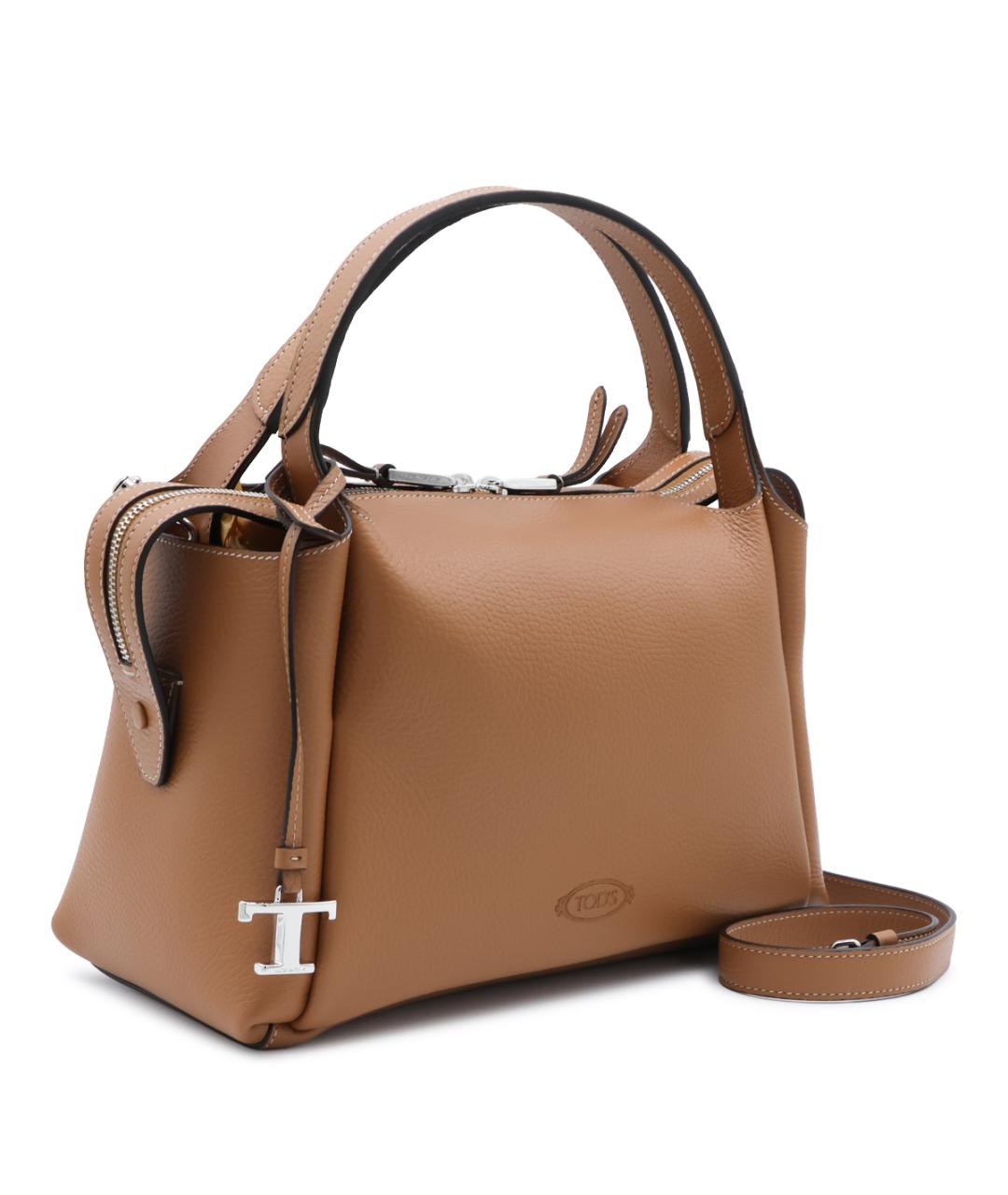 TOD'S Коричневая кожаная сумка тоут, фото 2