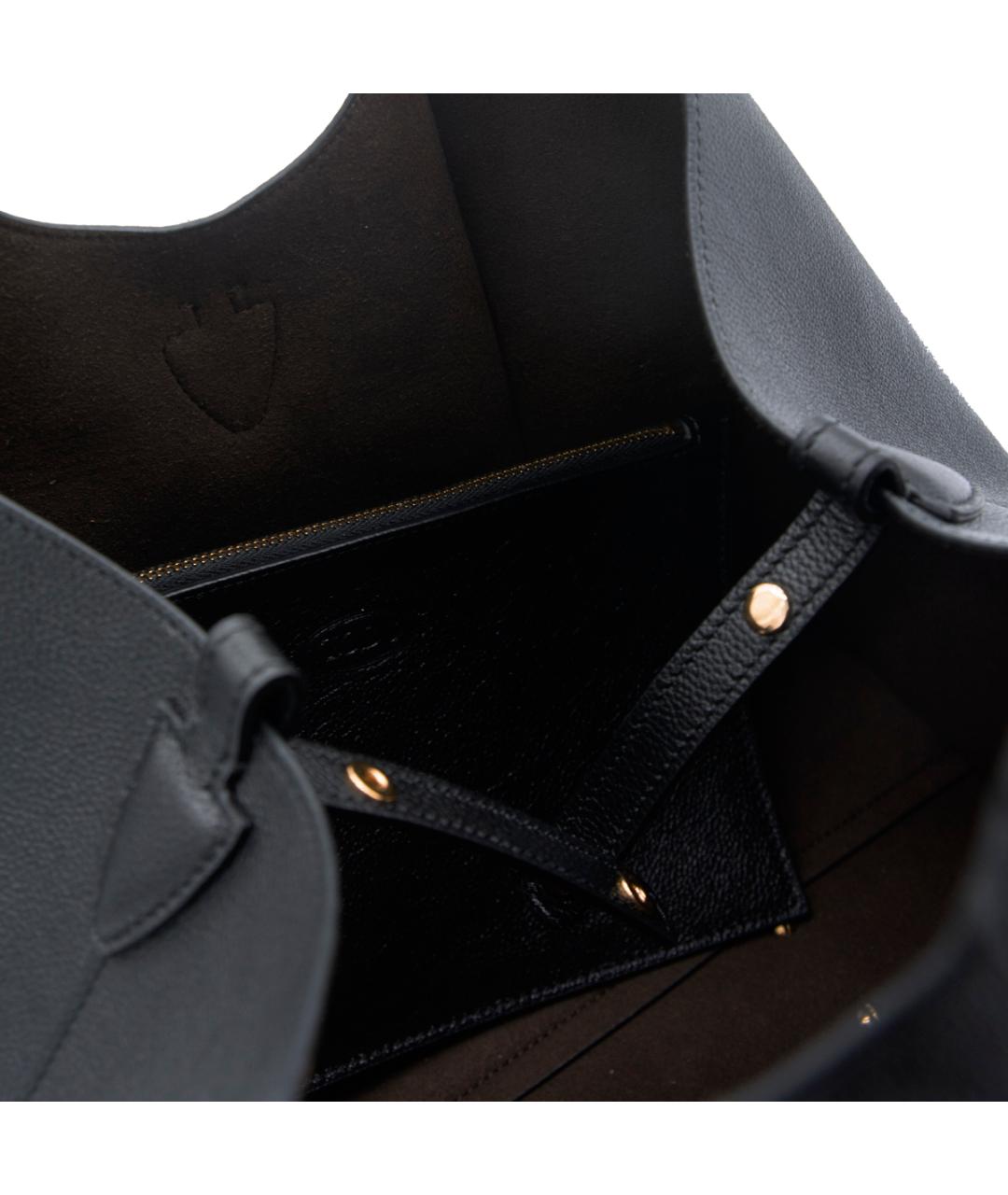 TOD'S Черная кожаная сумка тоут, фото 4