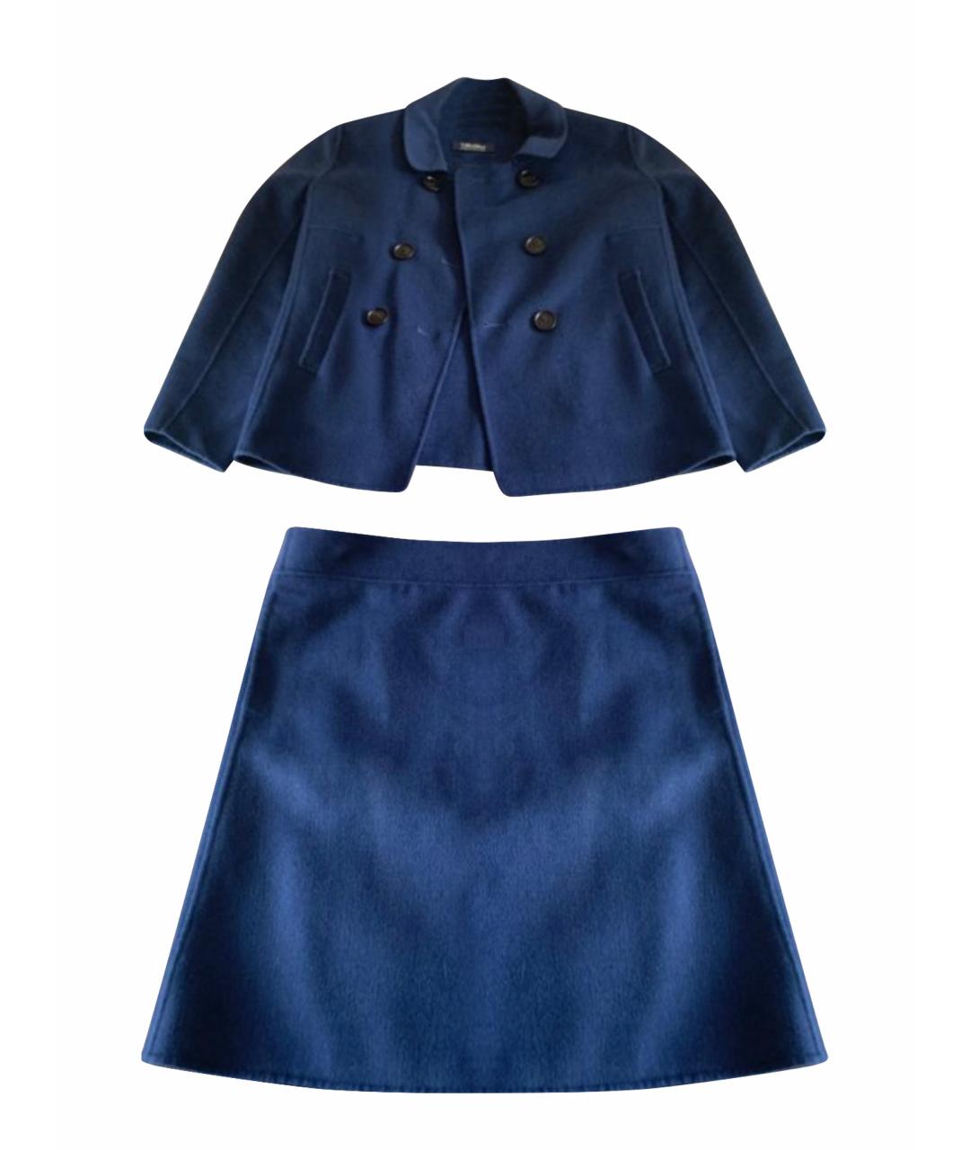MAX MARA Синий кашемировый костюм с юбками, фото 1