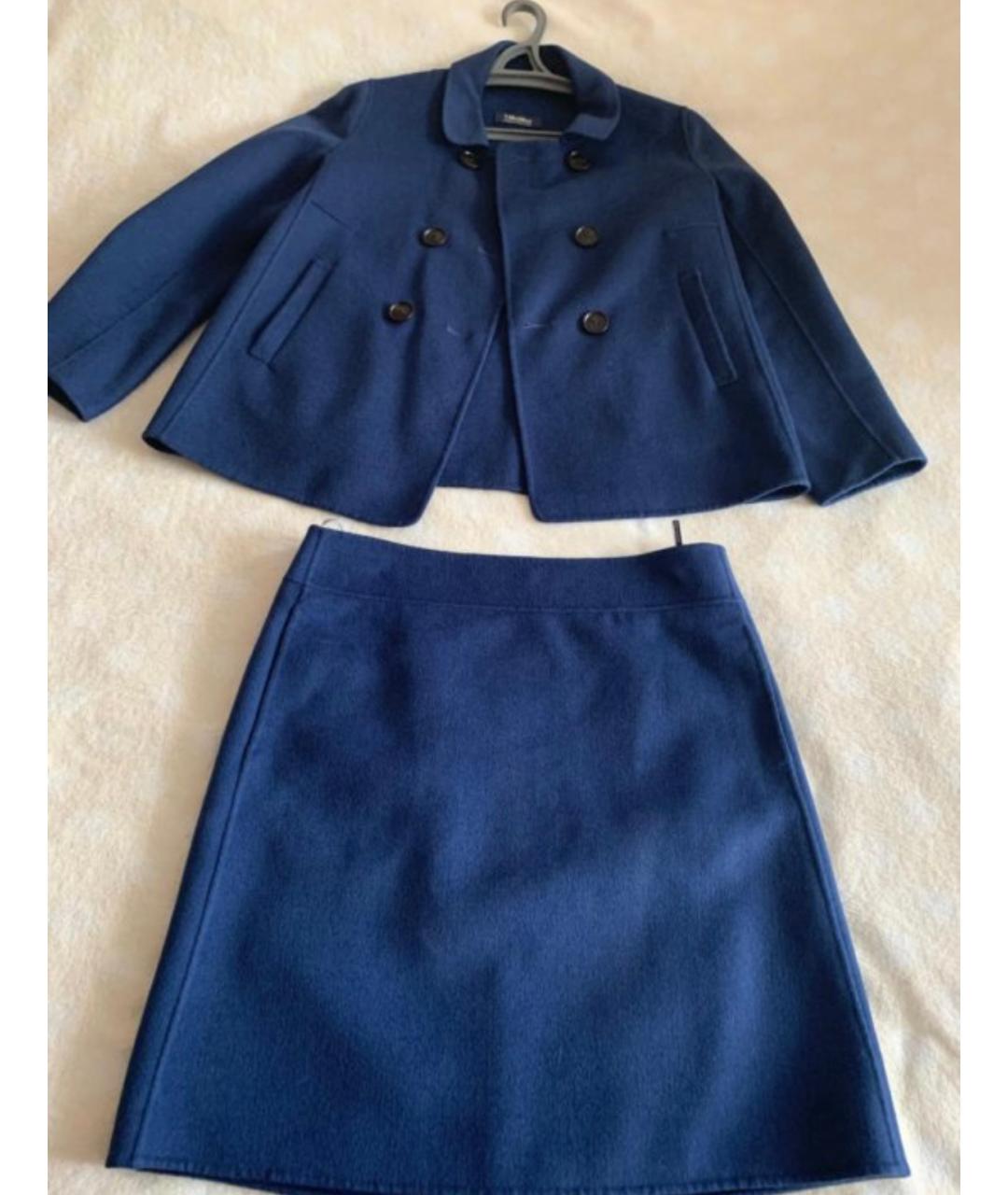MAX MARA Синий кашемировый костюм с юбками, фото 8