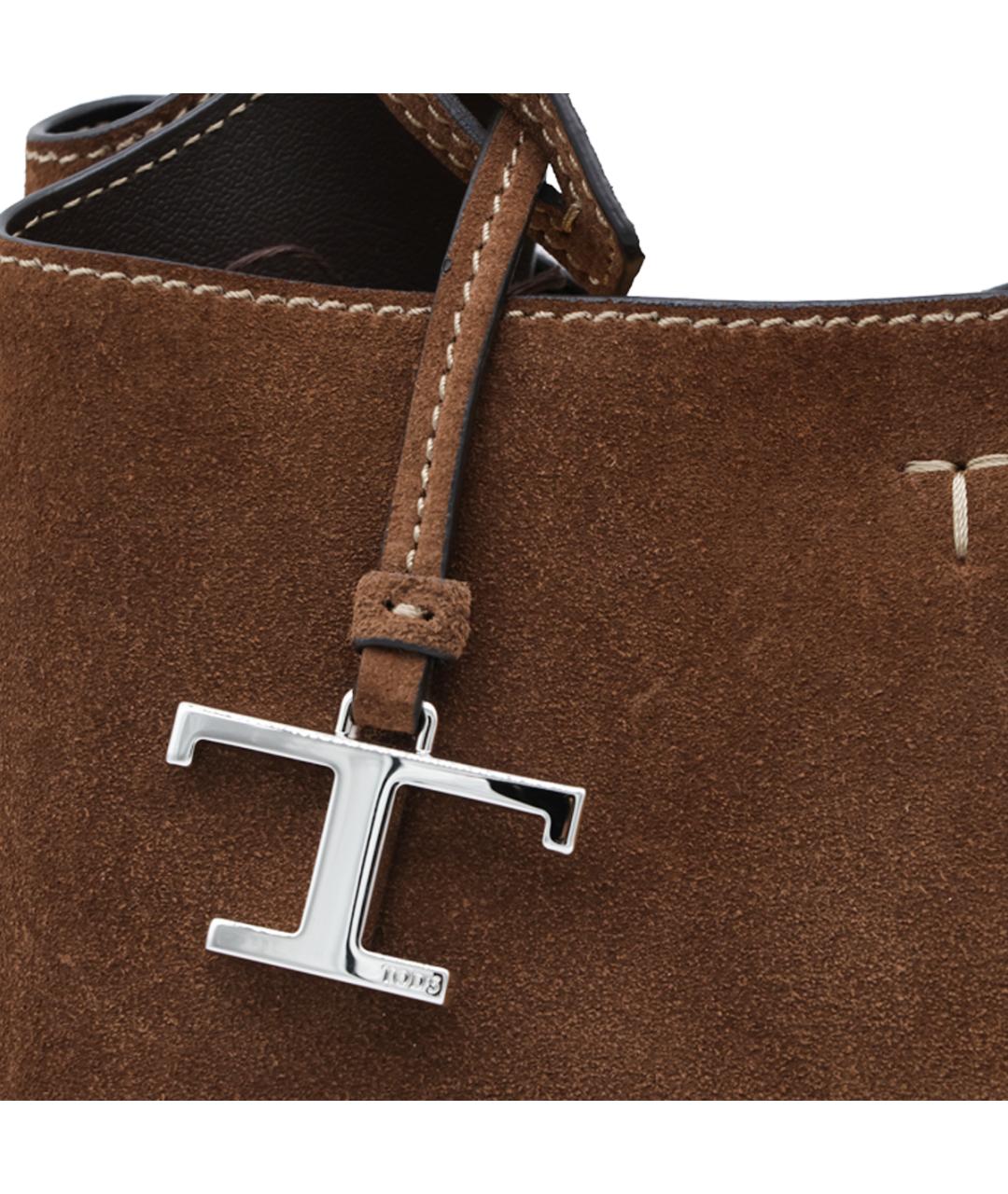 TOD'S Коричневая кожаная сумка тоут, фото 4