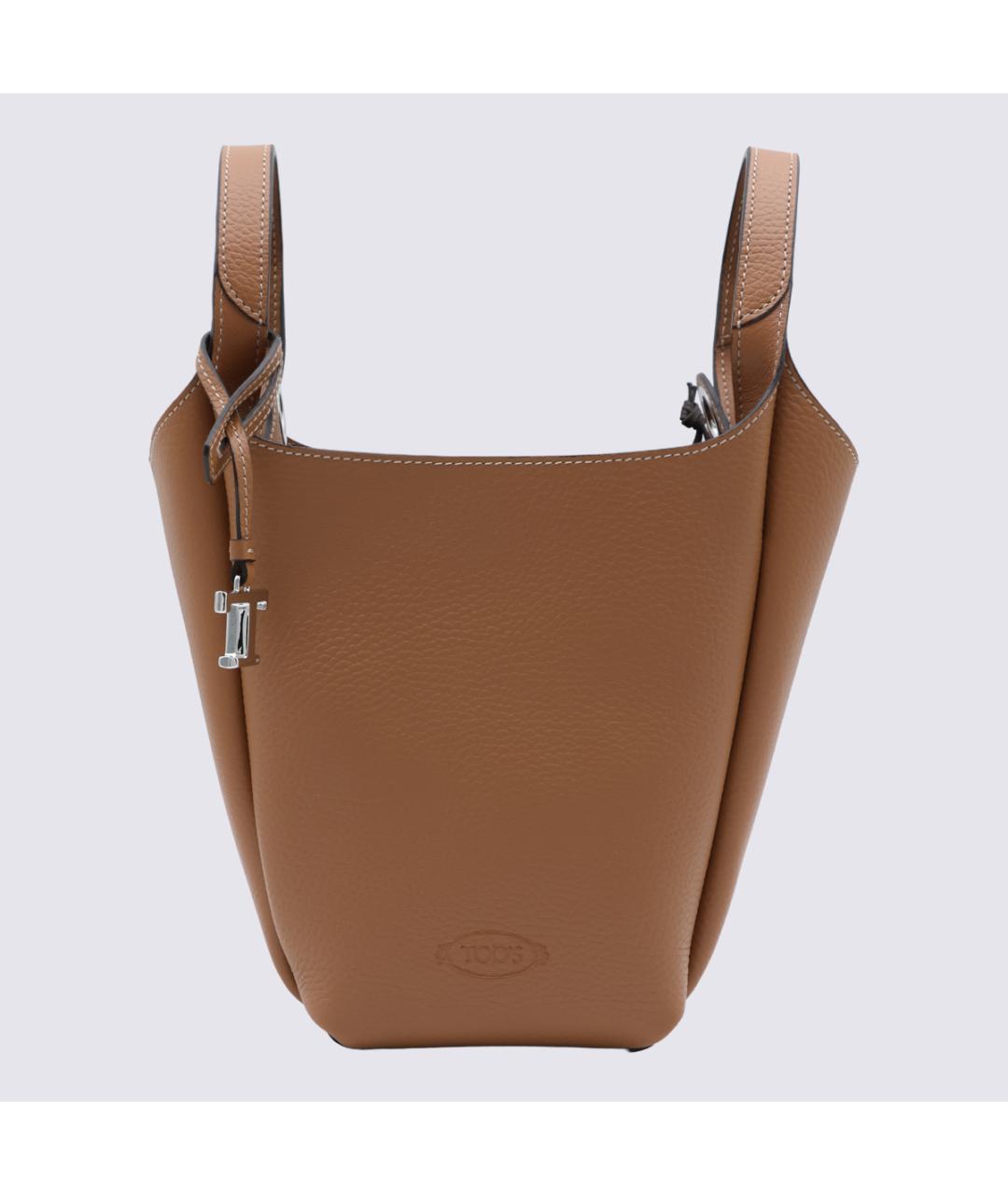 TOD'S Коричневая кожаная сумка тоут, фото 2