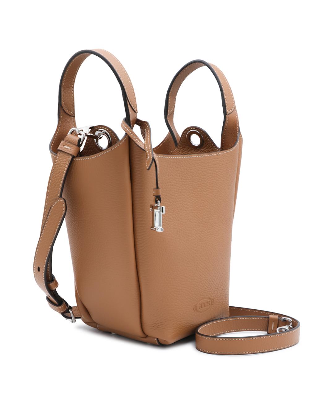TOD'S Коричневая кожаная сумка тоут, фото 3