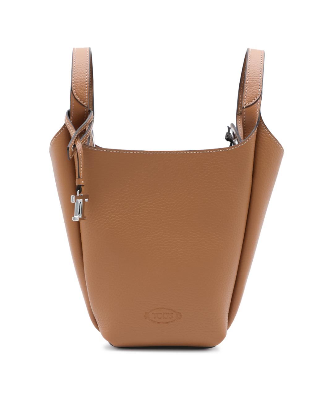 TOD'S Коричневая кожаная сумка тоут, фото 1