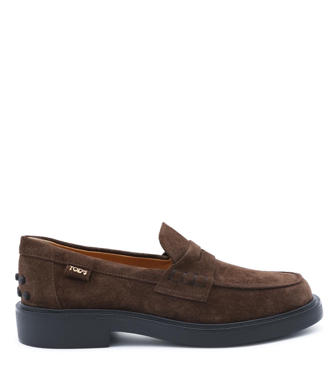 TOD'S Коричневые замшевые лоферы, фото 1