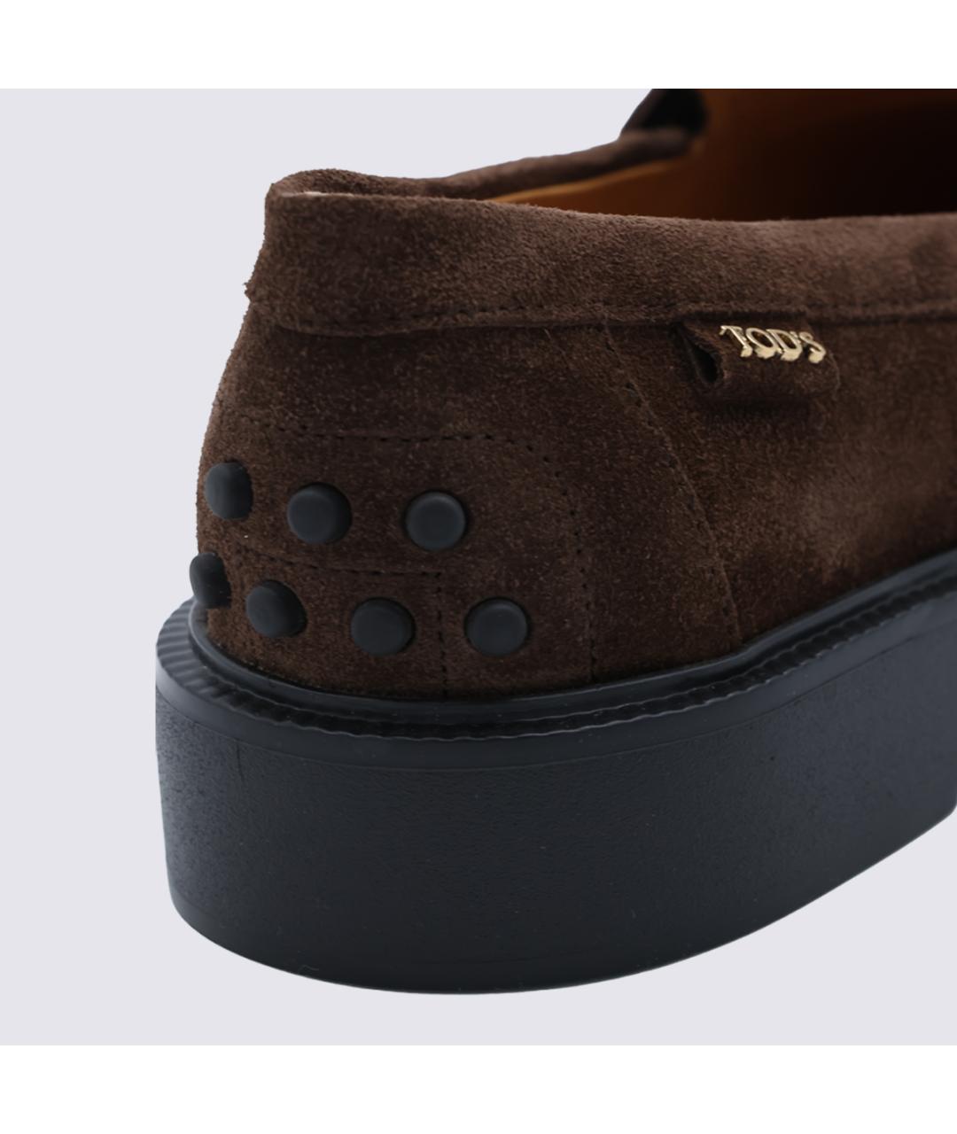 TOD'S Коричневые замшевые лоферы, фото 8