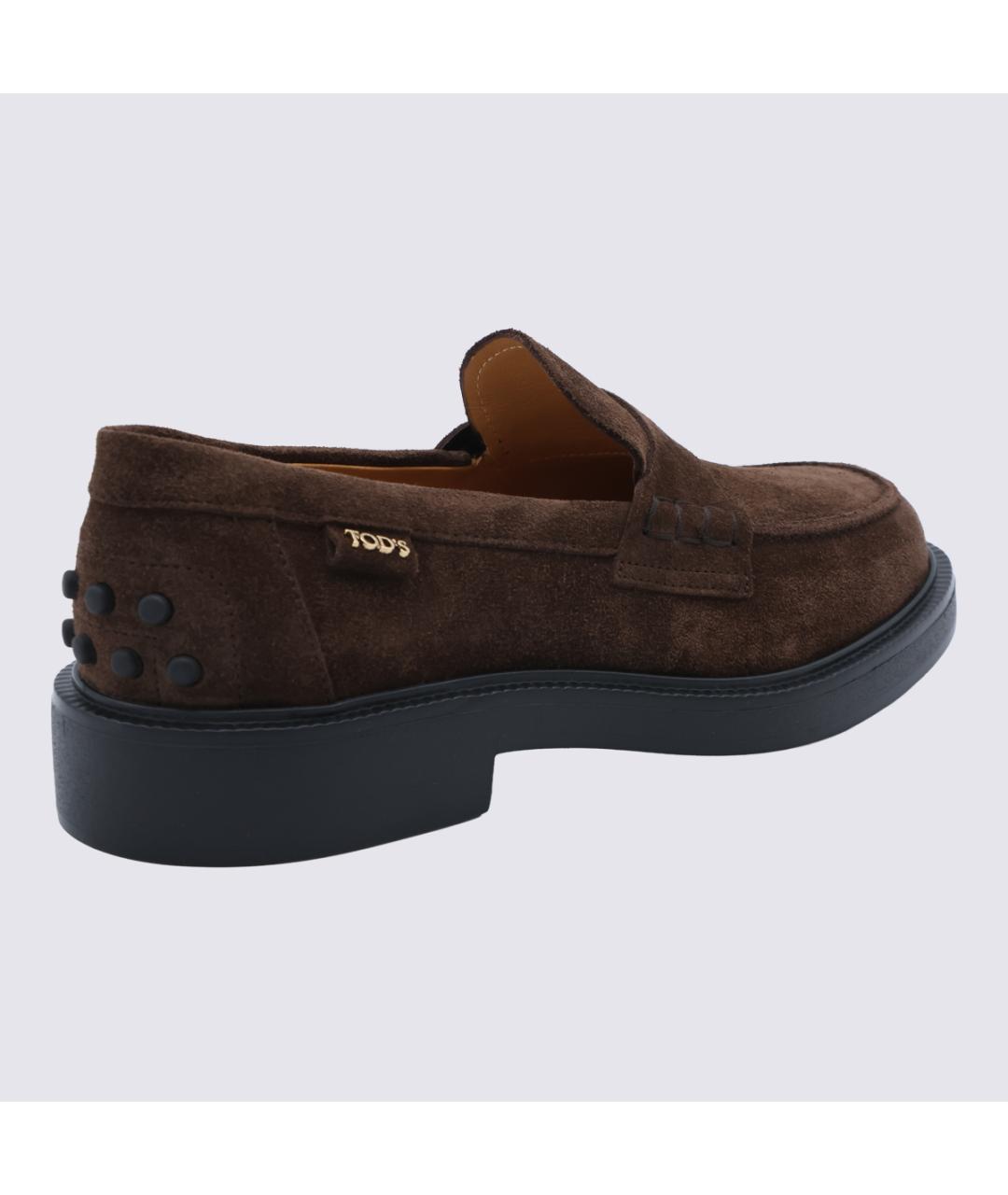 TOD'S Коричневые замшевые лоферы, фото 6