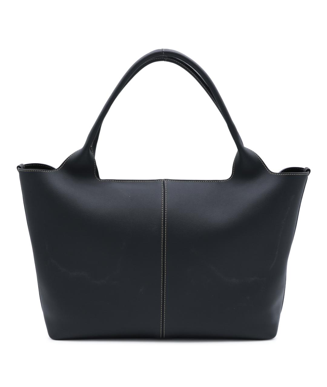 TOD'S Черная кожаная сумка тоут, фото 3
