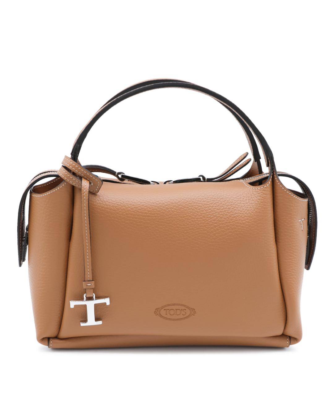TOD'S Коричневая кожаная сумка тоут, фото 1