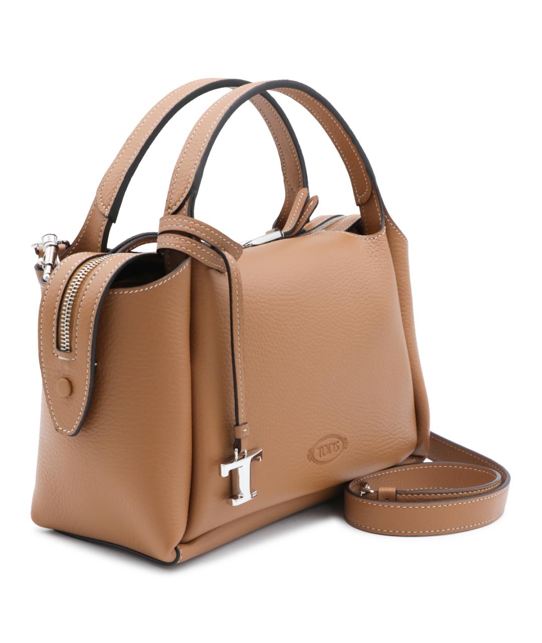 TOD'S Коричневая кожаная сумка тоут, фото 3